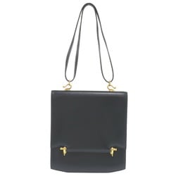 Hermes Camargue Box Calf Navy 〇U Stamp Shoulder Bag 0985HERMES