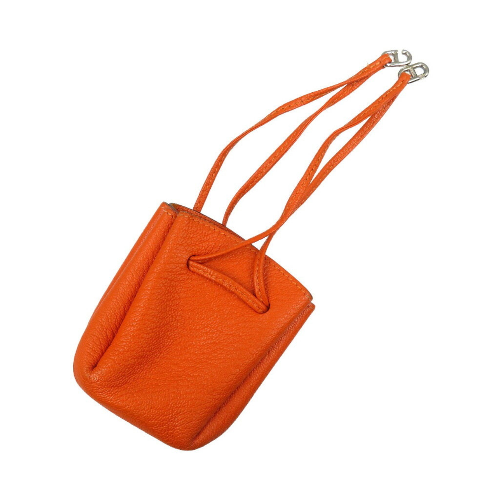 Hermes Vespa Pouch Chevre Orange G Stamp 1729 HERMES