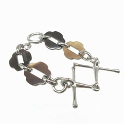 Hermes Mousqueton Silver 925 Buffalo Horn Brown Bracelet 0572HERMES