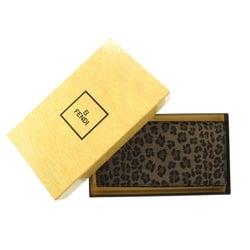 Fendi Leopard Print 8M0000 Canvas/Leather Beige Long Wallet 1304FENDI