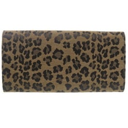 Fendi Leopard Print 8M0000 Canvas/Leather Beige Long Wallet 1304FENDI