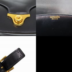 Hermes Box Calf Black Shoulder Bag 0816HERMES