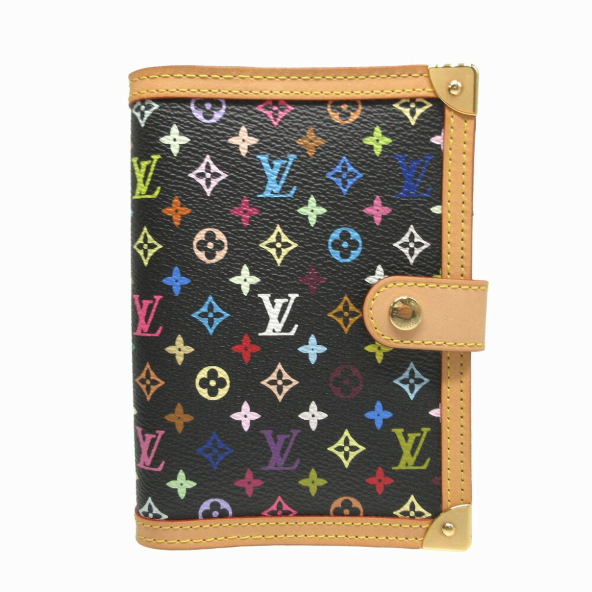 Louis Vuitton Agenda PM Monogram Multicolor R20895 Noir Black Notebook Cover 1265LOUIS VUITTON