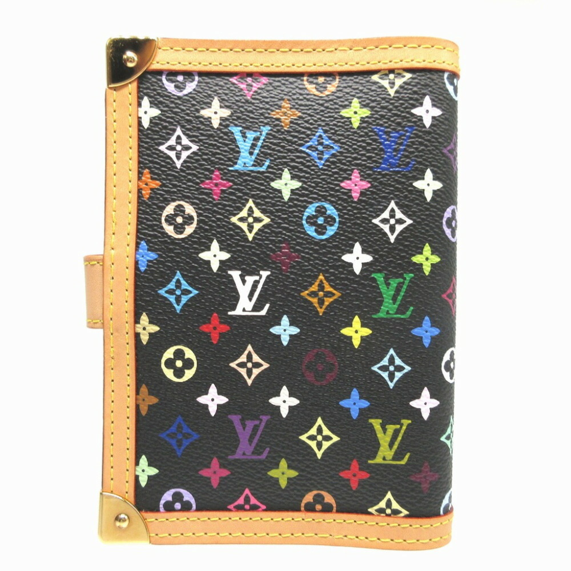 Louis Vuitton Agenda PM Monogram Multicolor R20895 Noir Black Notebook Cover 1265LOUIS VUITTON