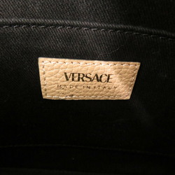 Versace Virtus Chain Shoulder Bag Beige Pouch Metal Icon Leather 0730VERSACE