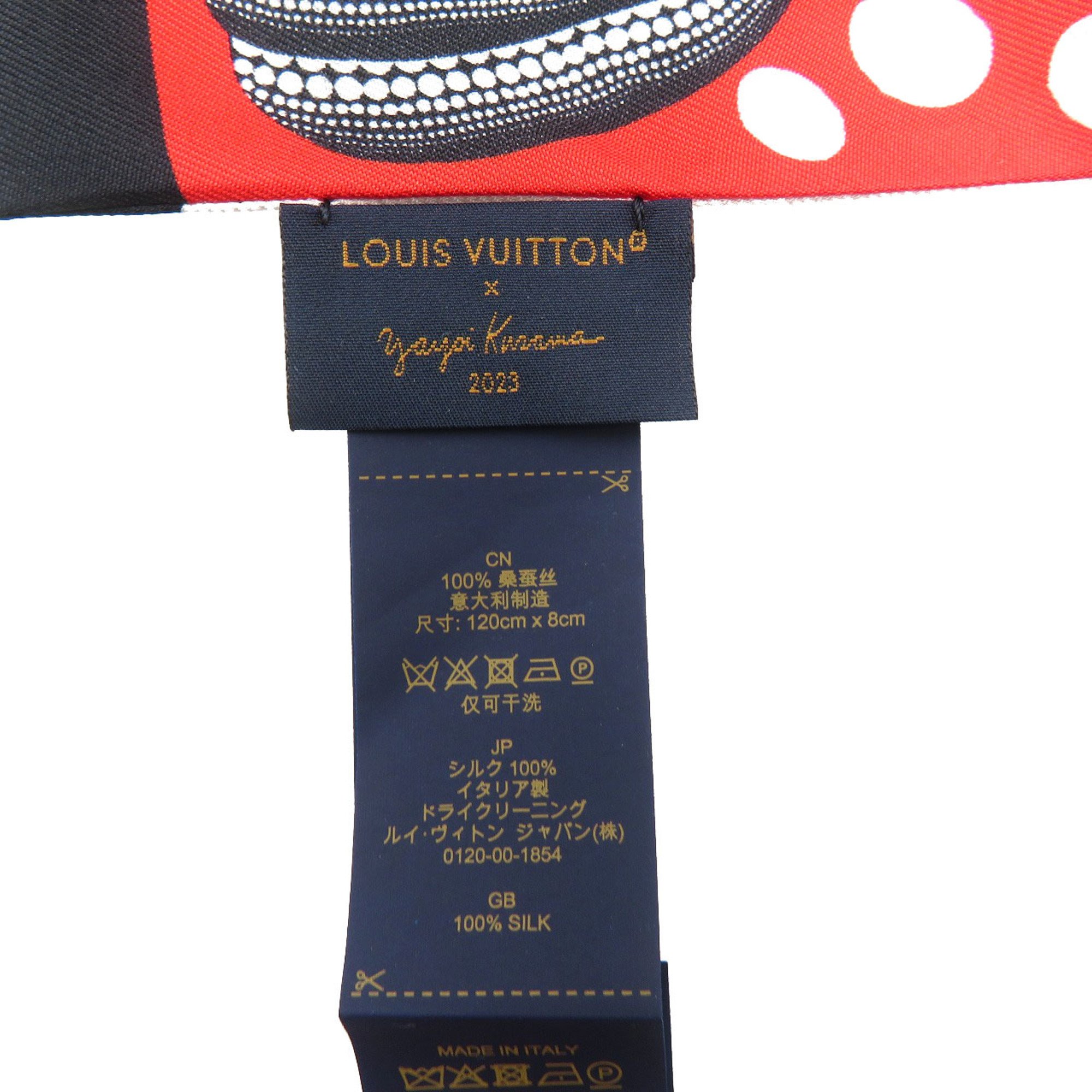 Louis Vuitton LV x YK Bandeau Infinity Dot Yayoi Kusama Silk Red White Black Scarf Muffler 1074LOUIS VUITTON