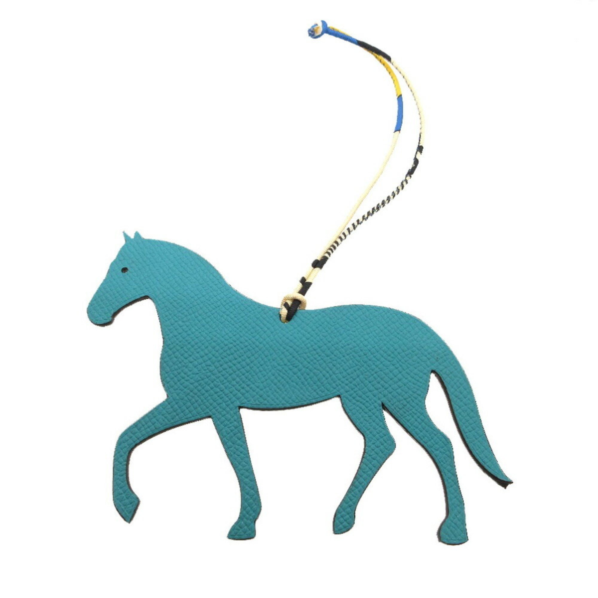 Hermes Cheval GM Horse Charm Petit H Keychain Veau Epsom/Taurillon Clemence Green 0081HERMES