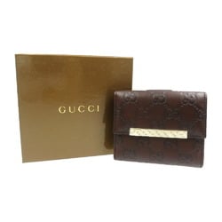 Gucci 112726 Guccissima Leather Dark Brown W Bi-fold Wallet 1389GUCCI