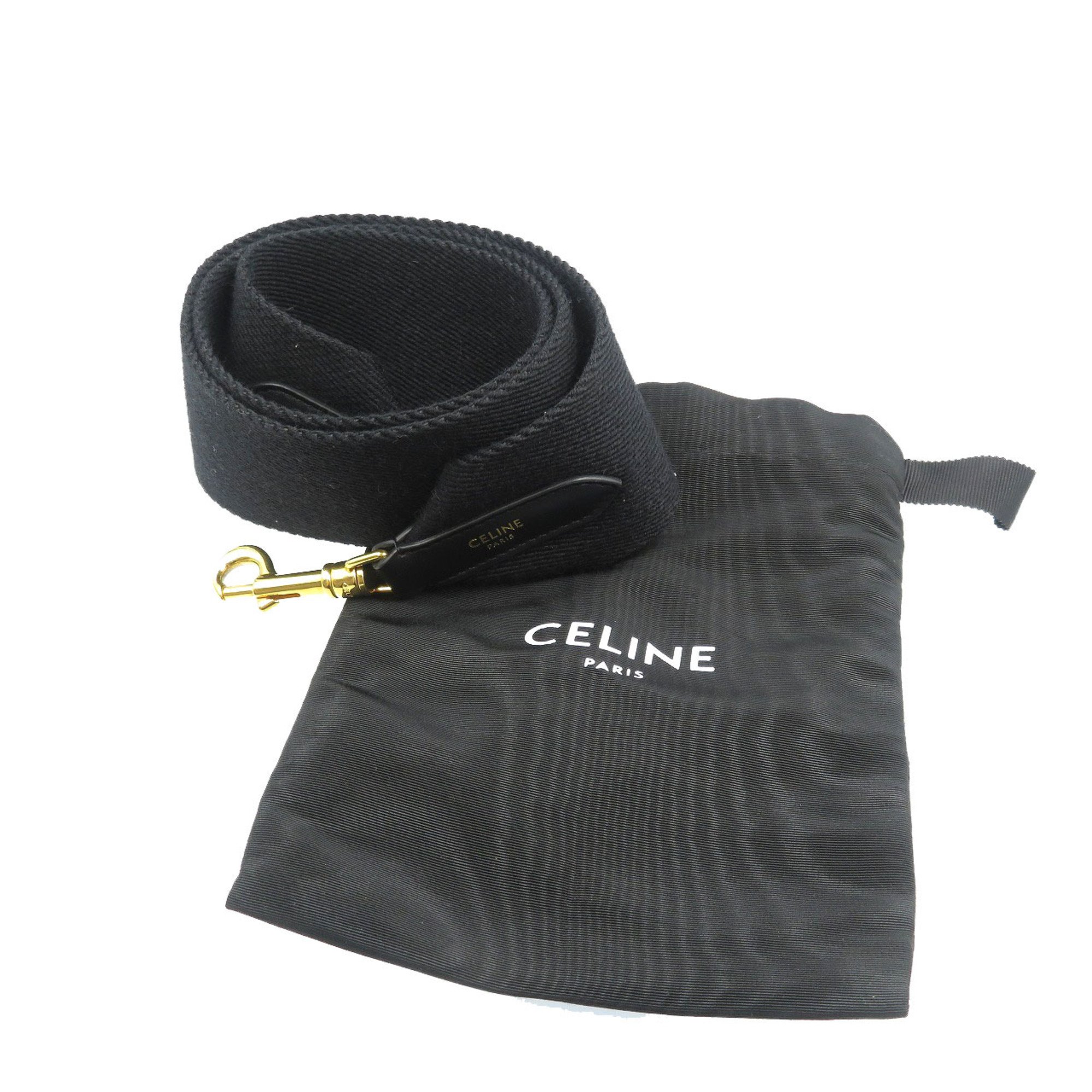 Celine Canvas Leather Black Shoulder Strap 1563CELINE