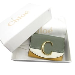 Chloé Chloe Sea Compact Wallet Tri-fold Leather/Calf Leather Multicolor Khaki Yellow 1534Chloe