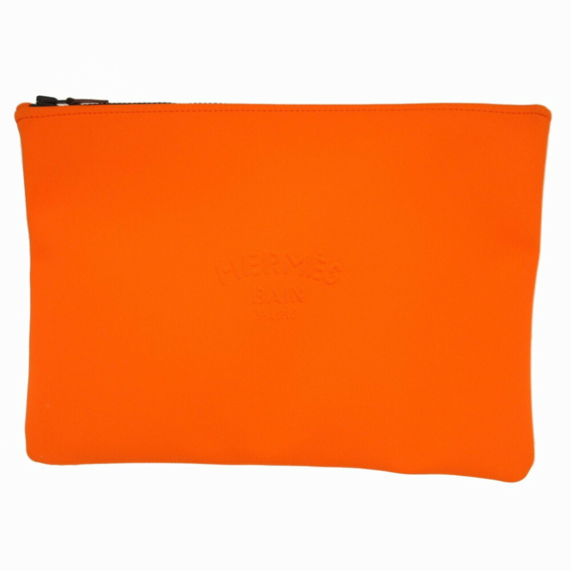 Hermes Neoban GM Polyamide Orange Clutch Bag Pouch 0675HERMES