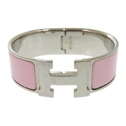 Hermes H motif click clack GM E engraved bracelet metal pink/silver 1154HERMES