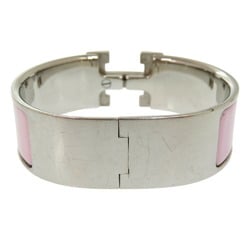 Hermes H motif click clack GM E engraved bracelet metal pink/silver 1154HERMES