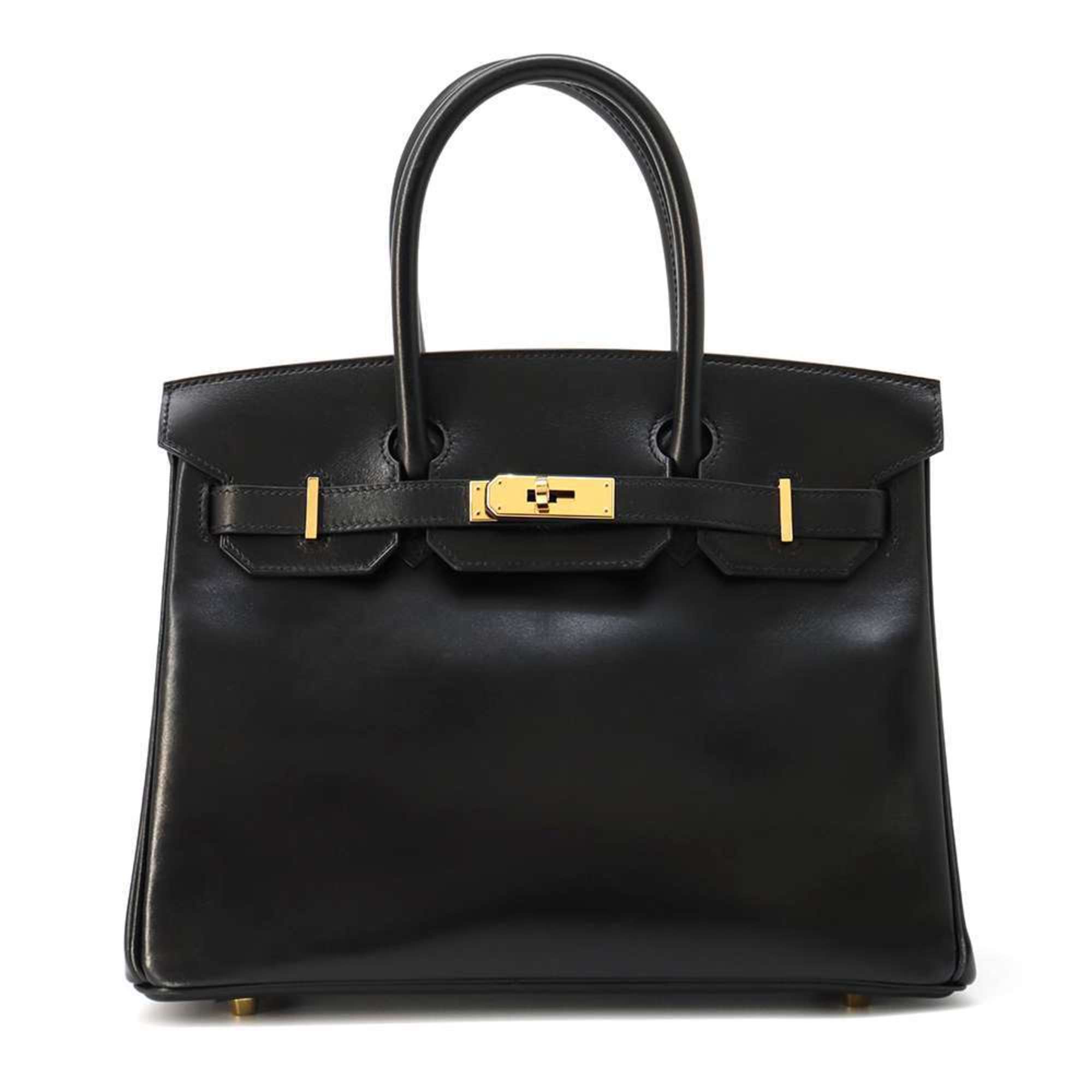 Hermes Birkin 30 Black Box Calf D Stamp HERMES Handbag