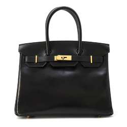 Hermes Birkin 30 Black Box Calf D Stamp HERMES Handbag