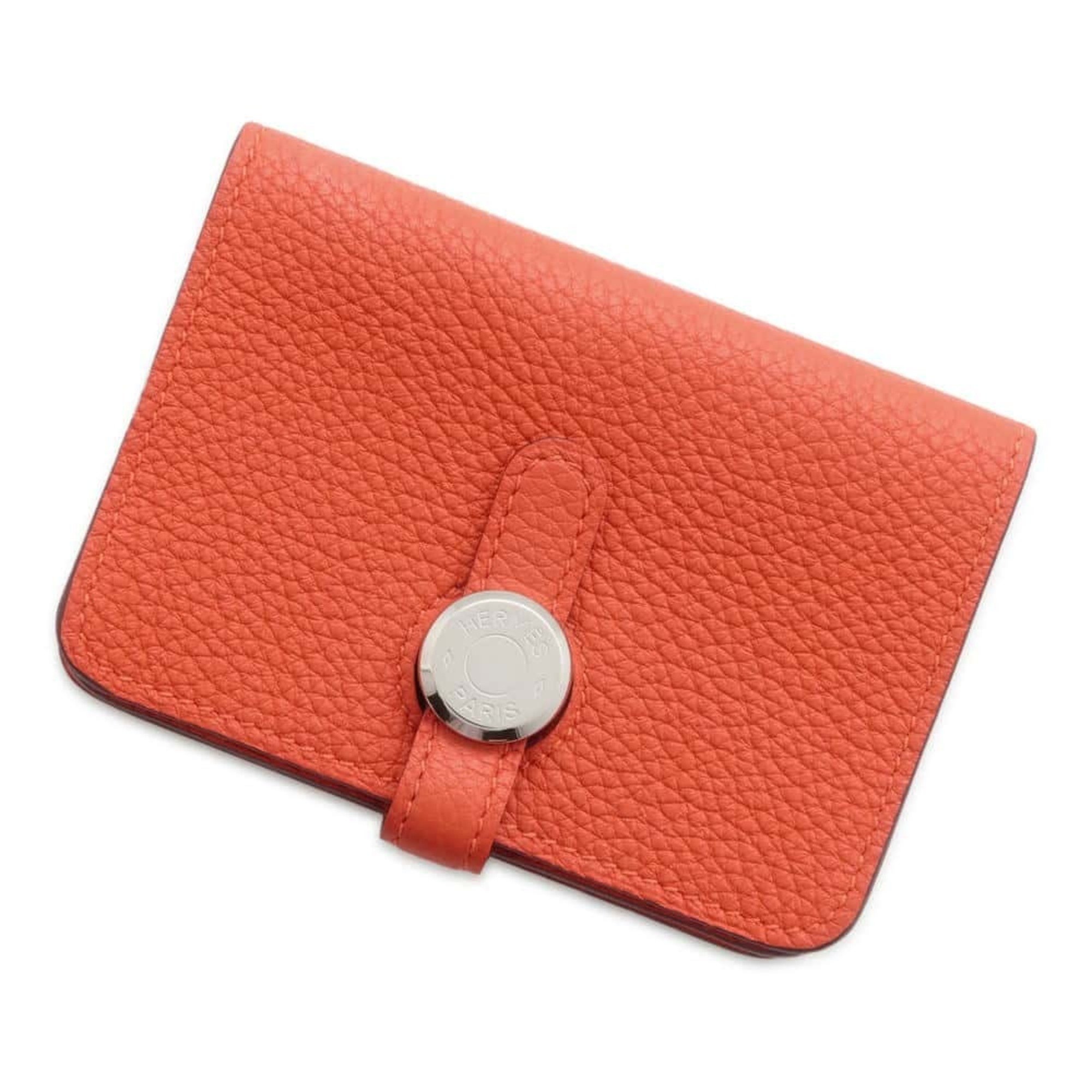 Hermes Business Card Holder/Card Case Dogon Orange Togo B Stamp Holder