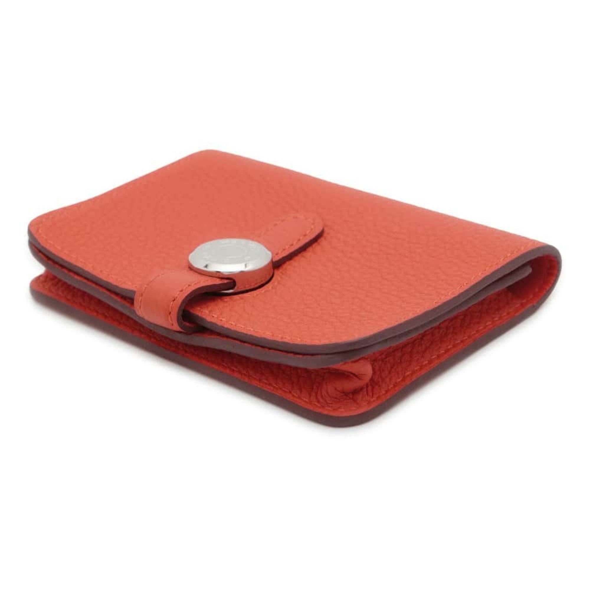 Hermes Business Card Holder/Card Case Dogon Orange Togo B Stamp Holder