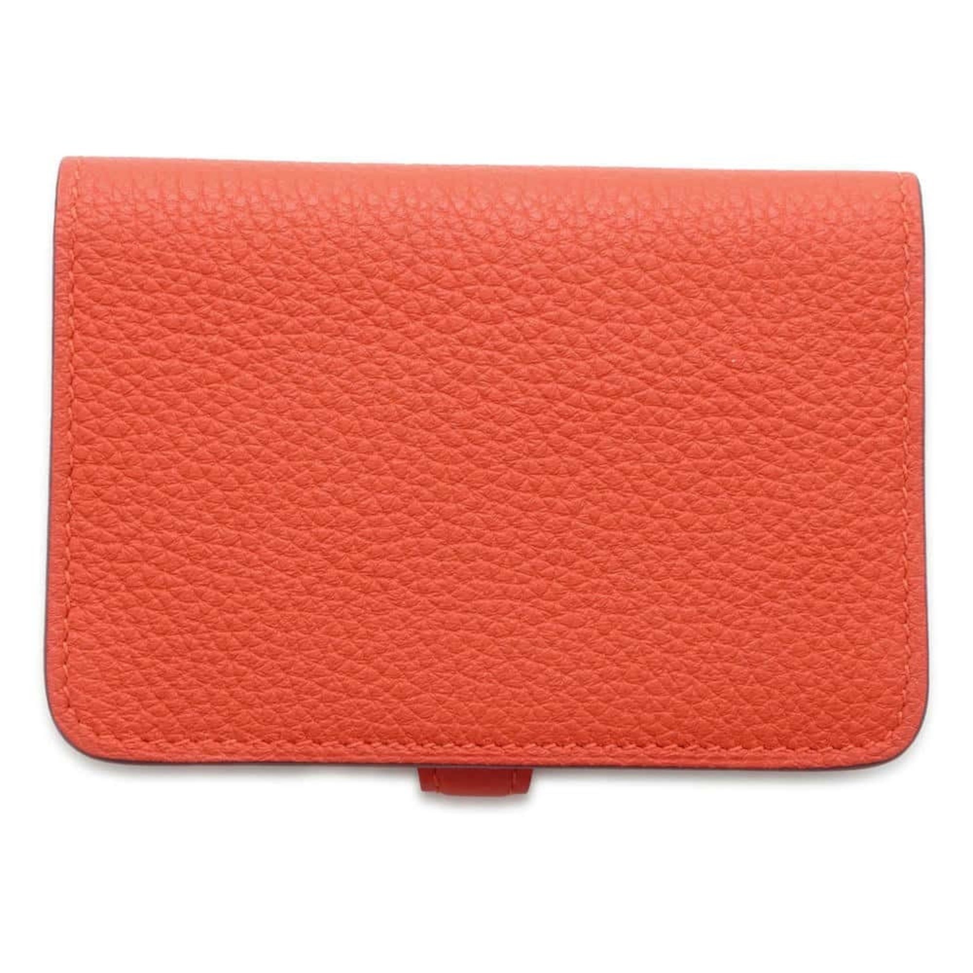 Hermes Business Card Holder/Card Case Dogon Orange Togo B Stamp Holder