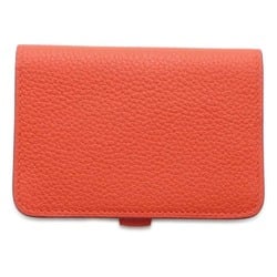 Hermes Business Card Holder/Card Case Dogon Orange Togo B Stamp Holder