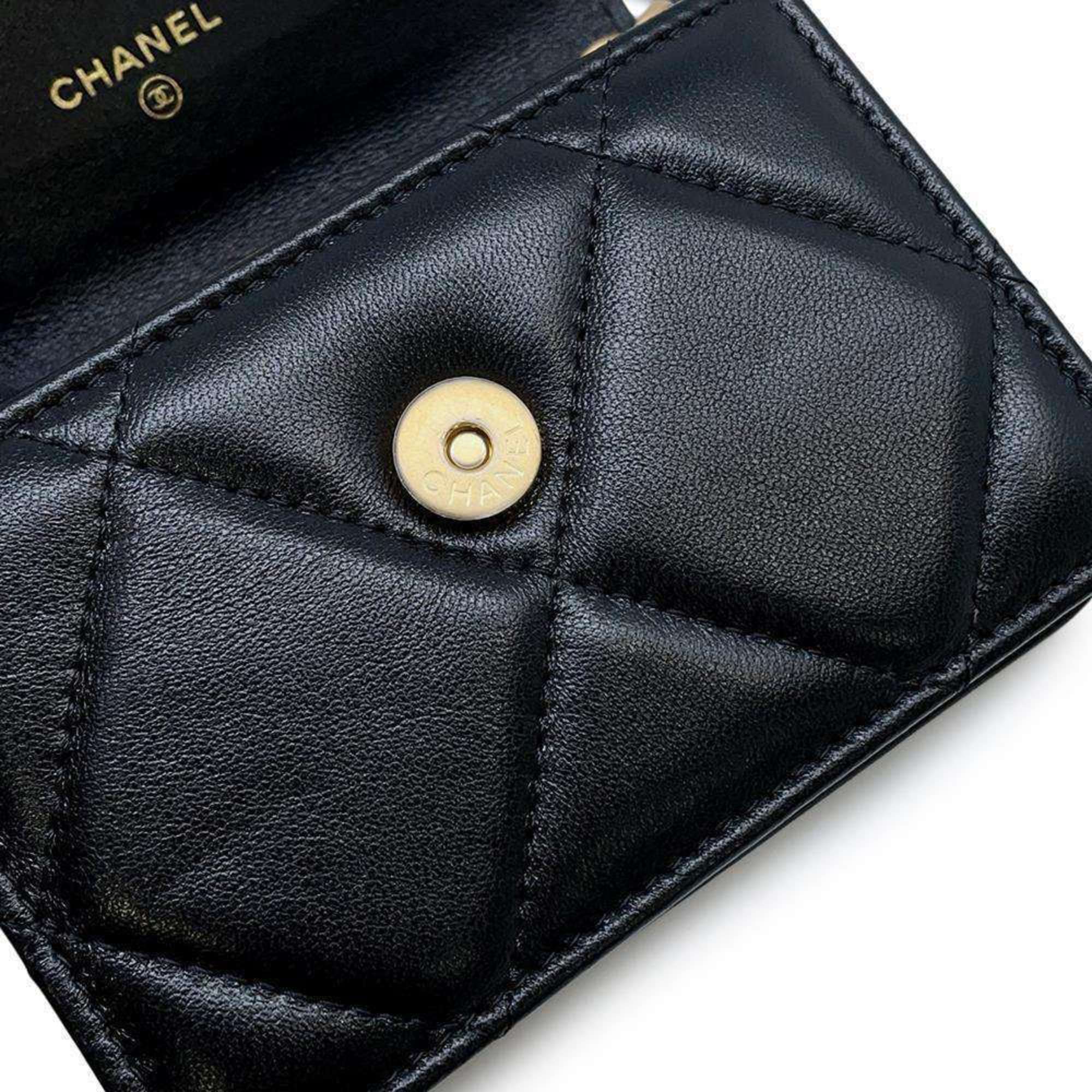 Chanel Chain Wallet 19 Coin Purse Lambskin CHANEL Black