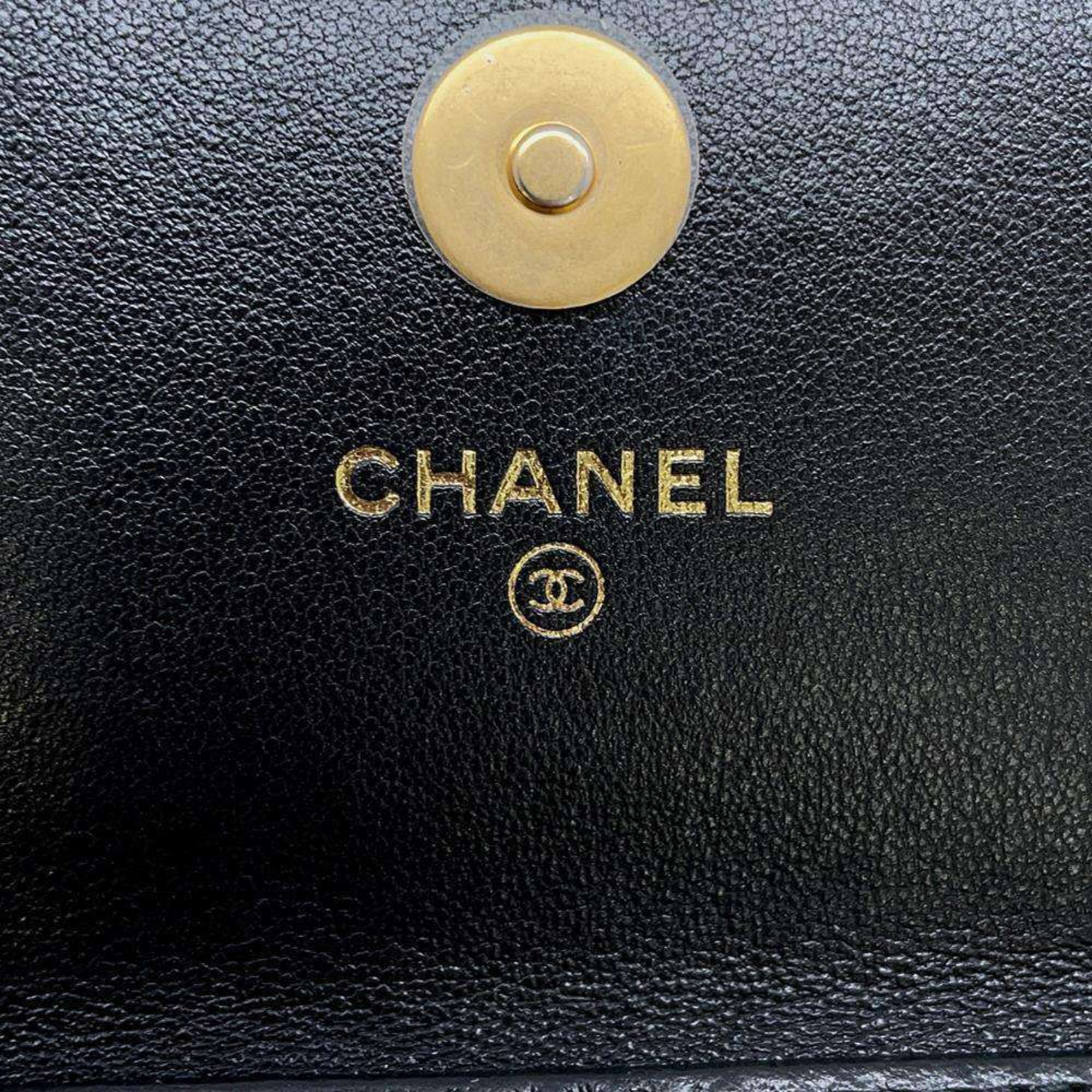 Chanel Chain Wallet 19 Coin Purse Lambskin CHANEL Black