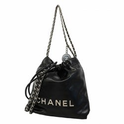 Chanel Shoulder Bag 22 Calfskin Black Women's