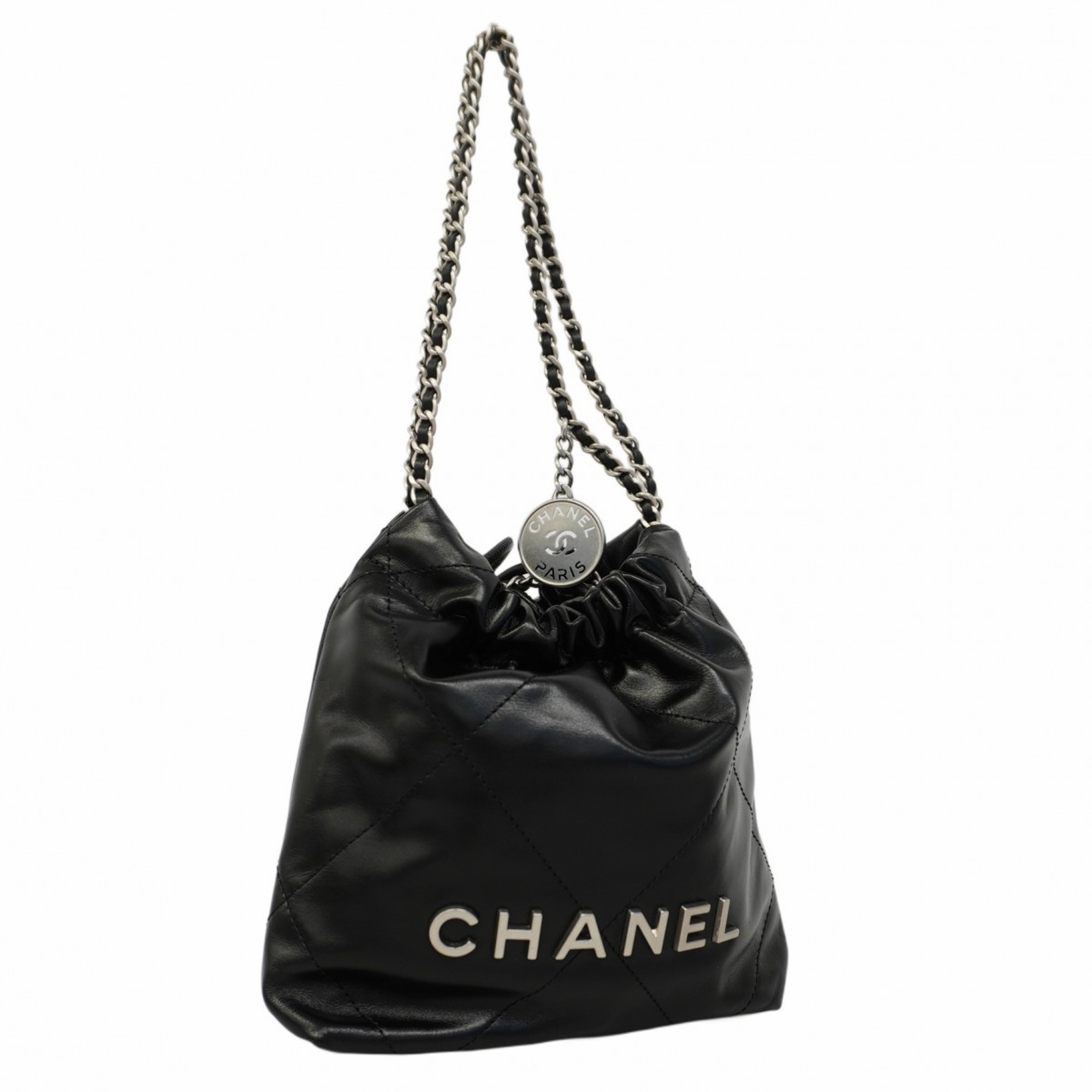 Chanel Shoulder Bag 22 Calfskin Black Women's