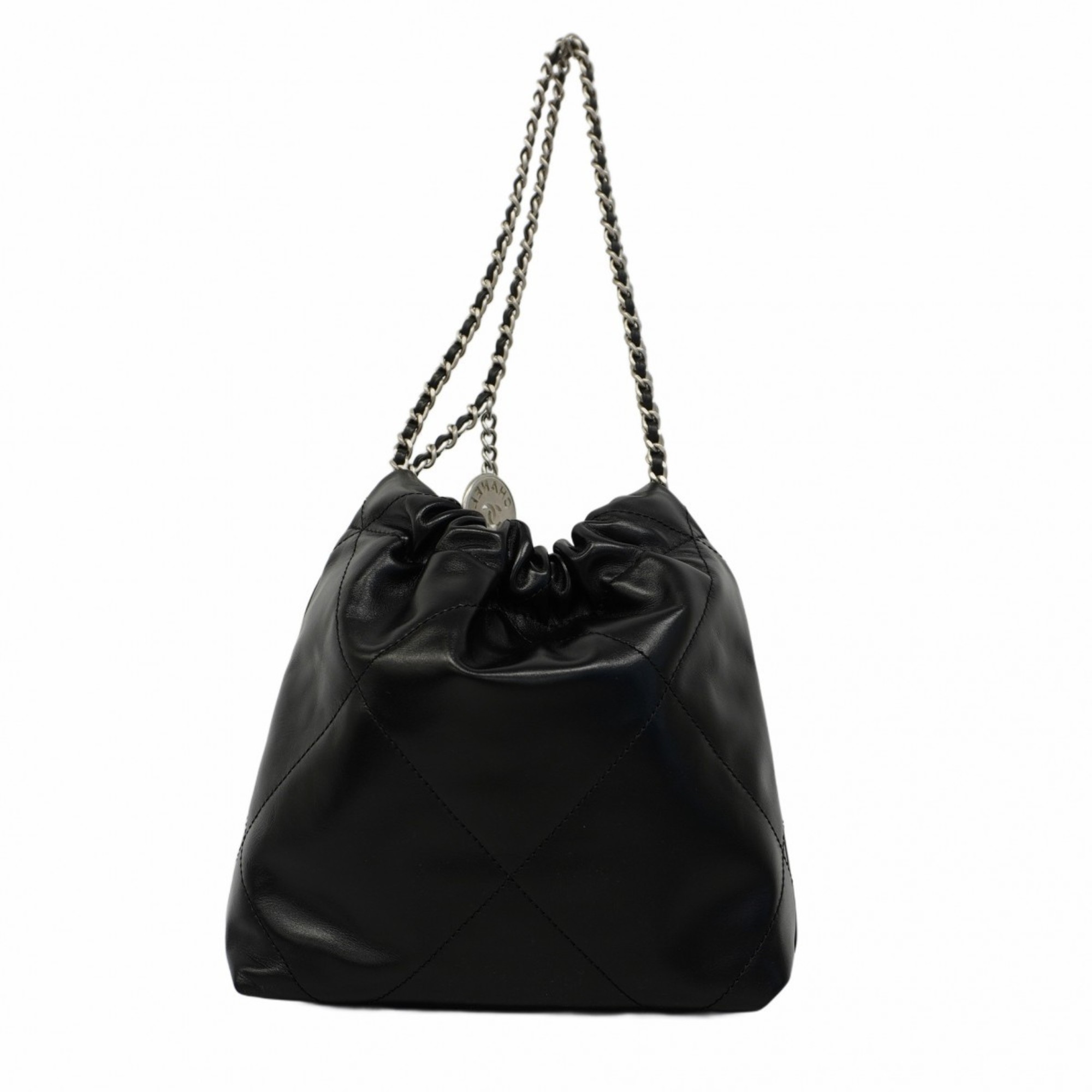 Chanel Shoulder Bag 22 Calfskin Black Women's