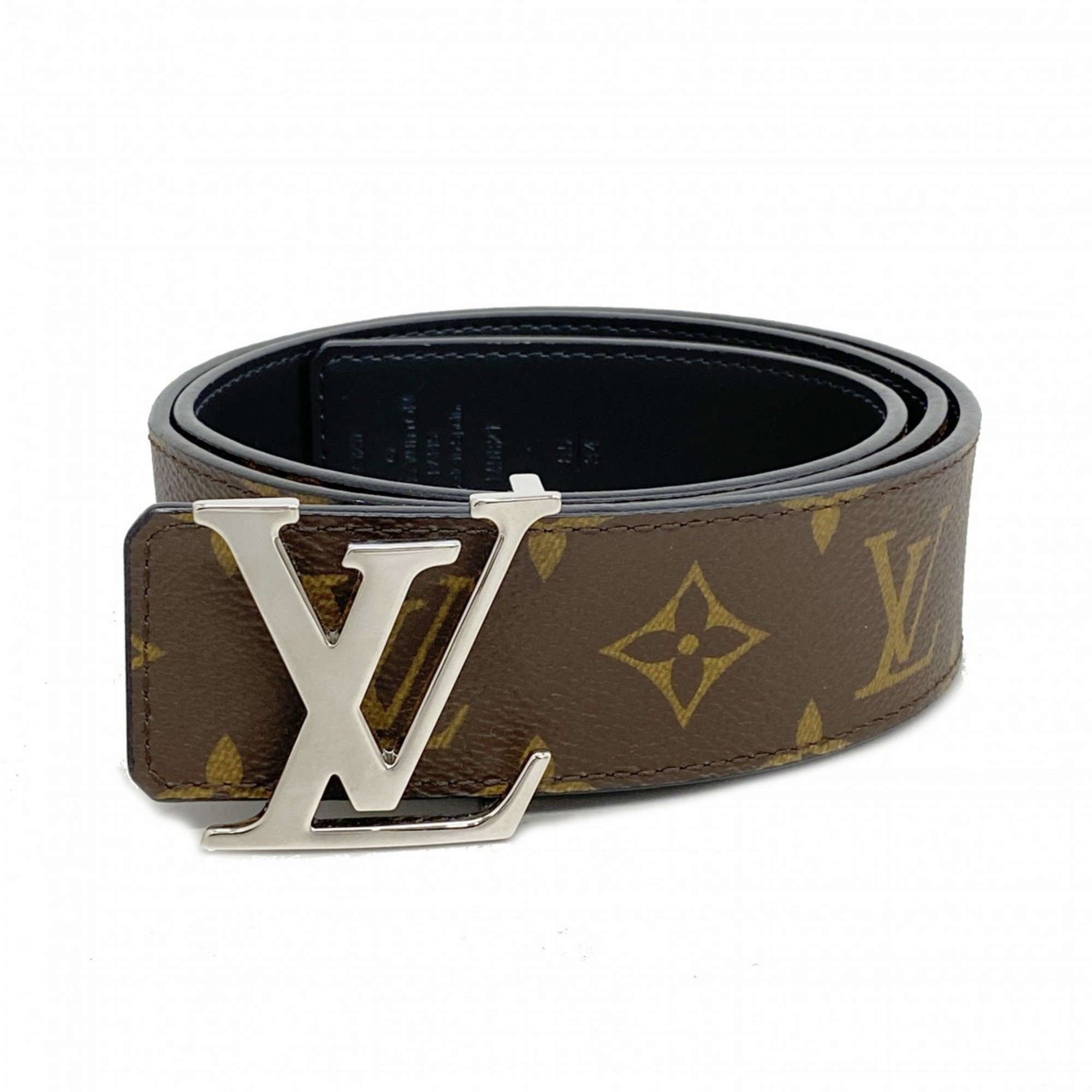 Louis Vuitton Belt Monogram LV Initial 40MM M9821 Brown Black Men's