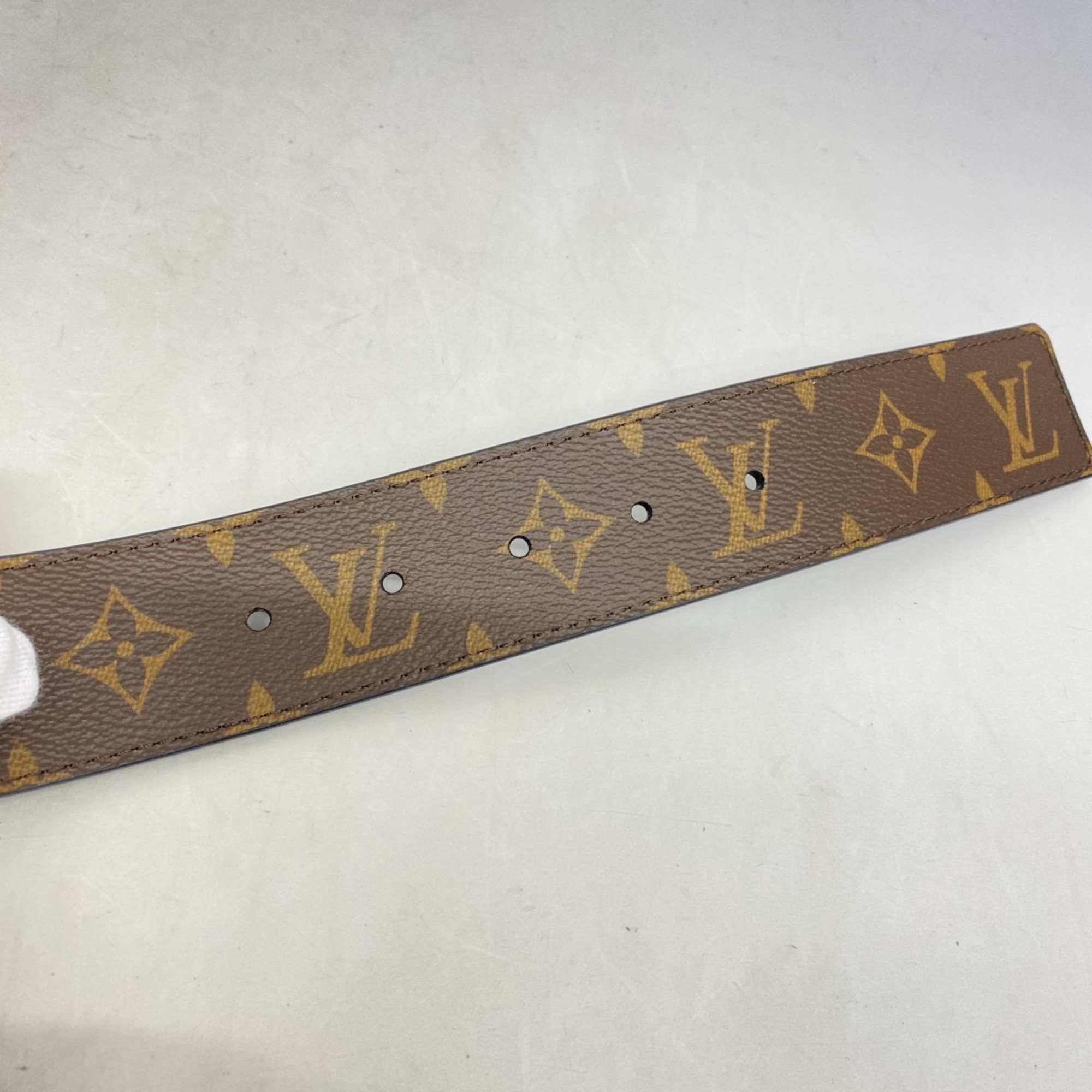 Louis Vuitton Belt Monogram LV Initial 40MM M9821 Brown Black Men's