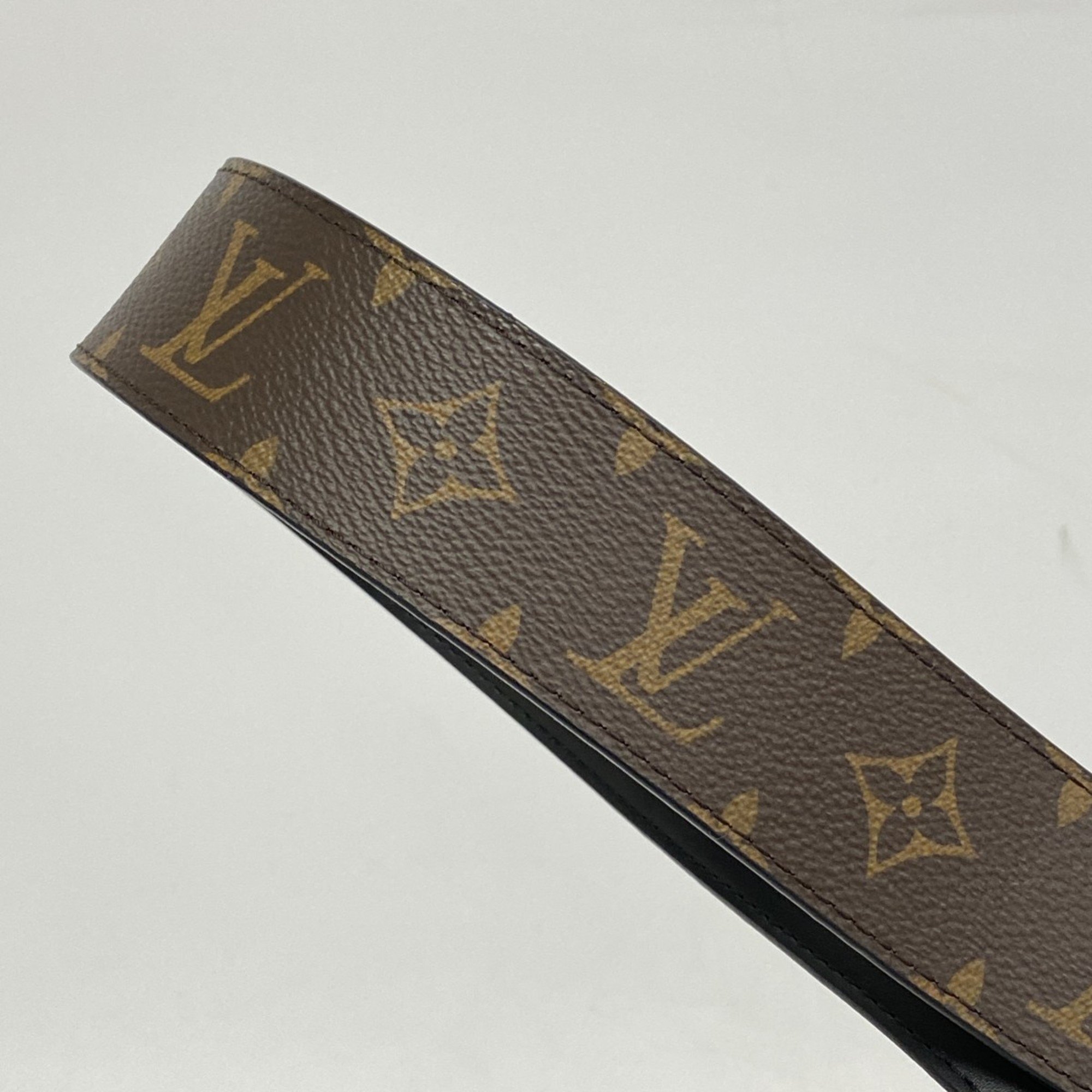 Louis Vuitton Belt Monogram LV Initial 40MM M9821 Brown Black Men's