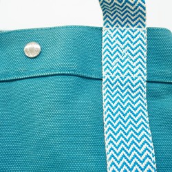 Hermes Tote Bag Cannes PM Canvas Turquoise Blue Women's