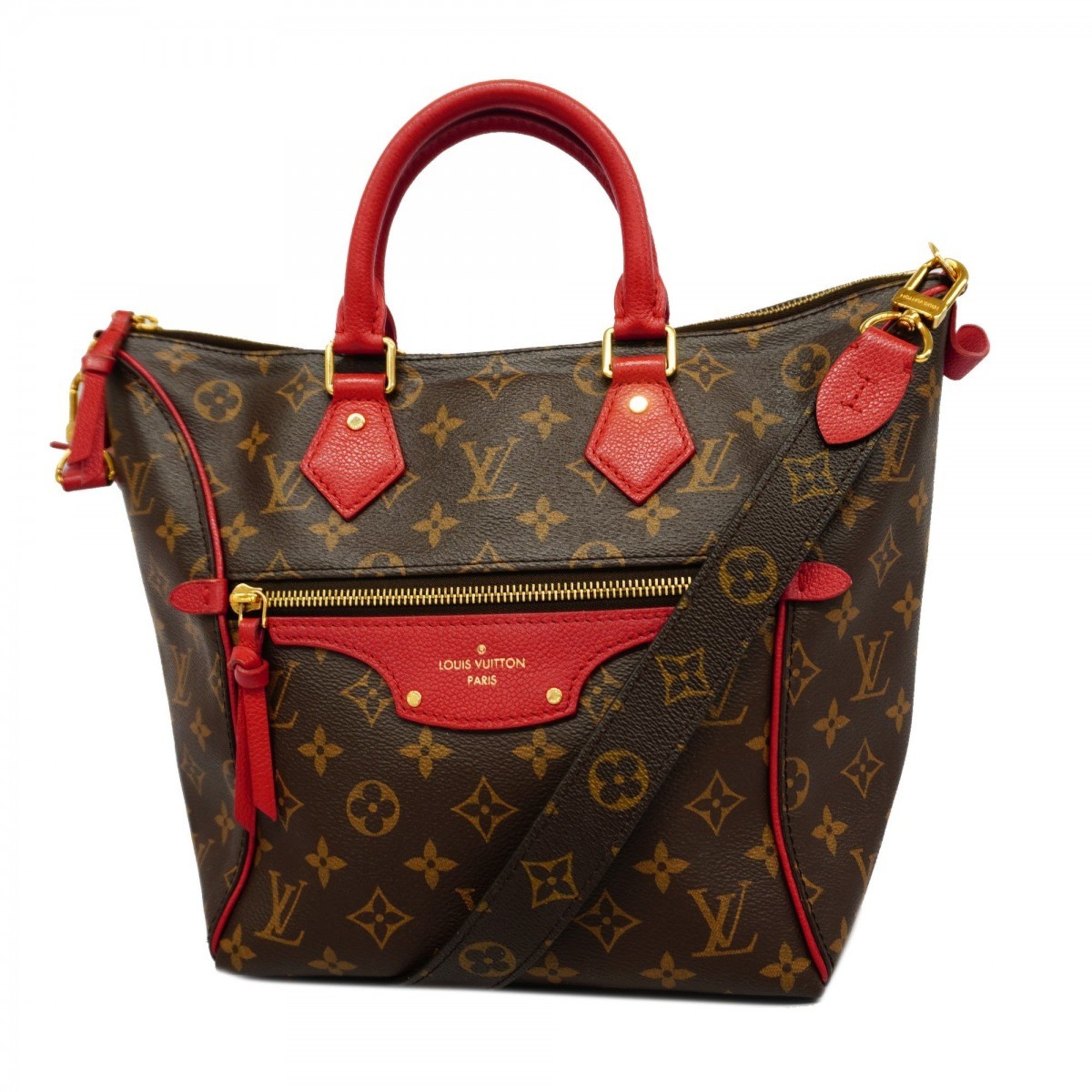 Louis Vuitton Handbag Monogram Tournelle PM M44027 Brown Cerise Ladies