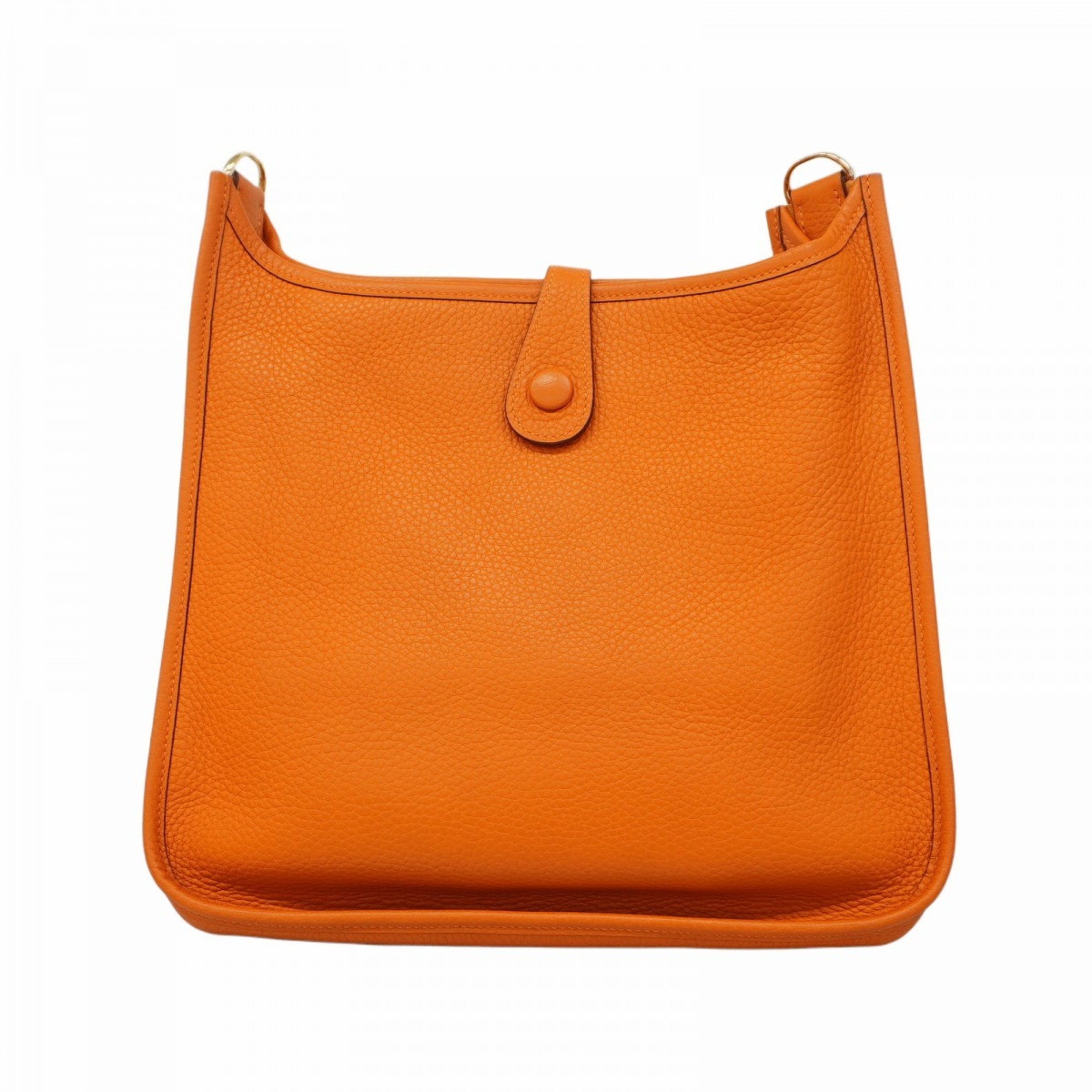 Hermes Shoulder Bag Evelyn 1PM Taurillon Clemence Orange □I Engraved Ladies