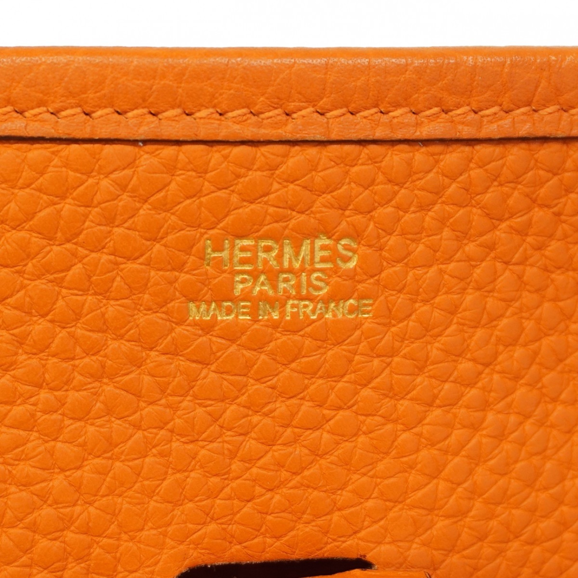 Hermes Shoulder Bag Evelyn 1PM Taurillon Clemence Orange □I Engraved Ladies