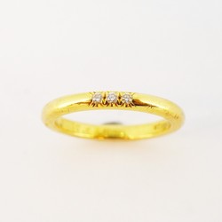 Tiffany Ring Classic Band 3PD Diamond K18YG Yellow Gold Size 4 Ladies