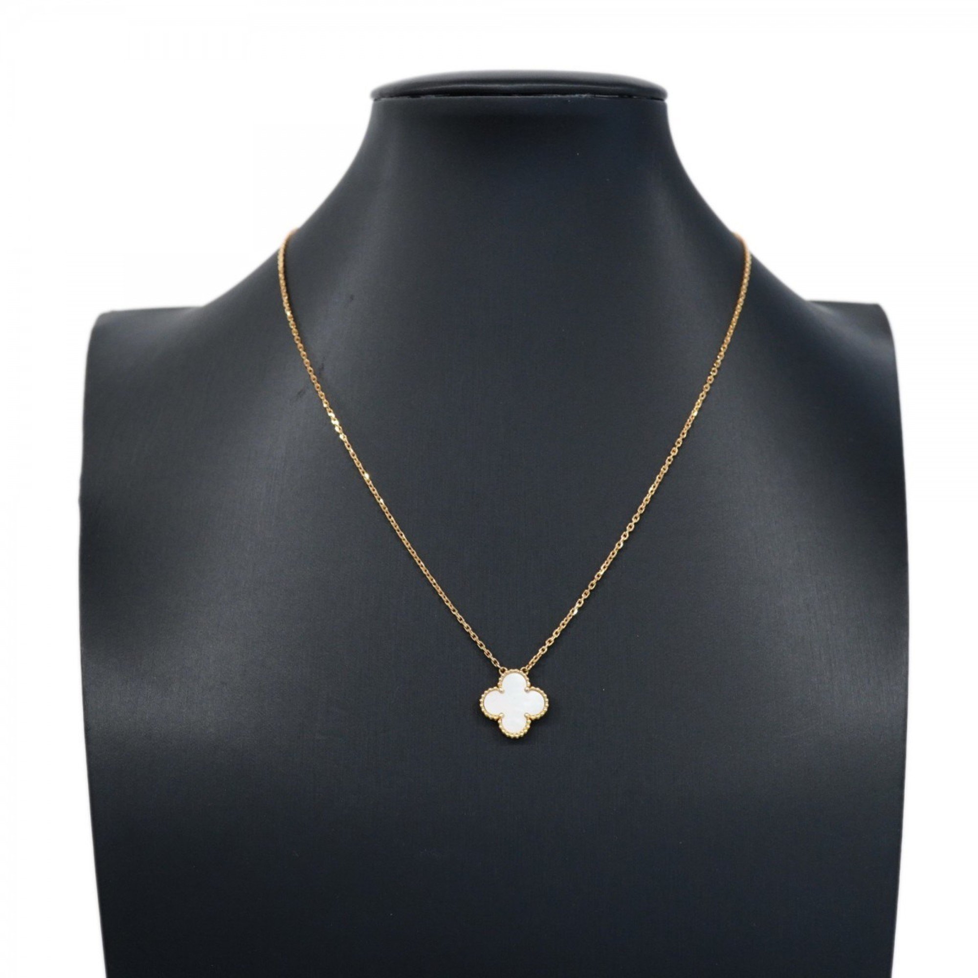 Van Cleef & Arpels Alhambra Necklace Mother of Pearl K18YG Yellow Gold Ladies