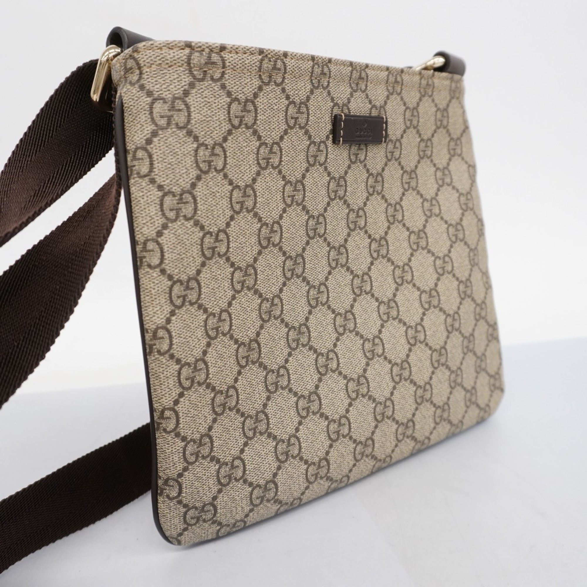 Gucci Shoulder Bag GG Supreme 201538 Brown Champagne Ladies