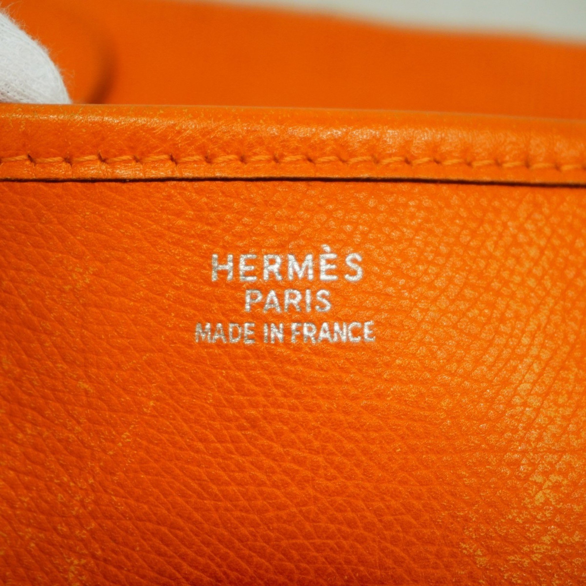 Hermes Shoulder Bag Evelyn 1GM Veau Epsom Orange G Stamp Ladies