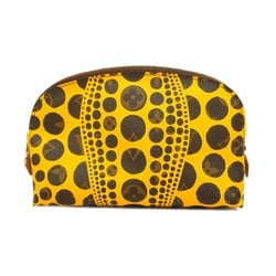 Louis Vuitton Pouch Monogram Pumpkin Dot Pochette Tick M47346 Brown Jaune Yayoi Kusama Ladies