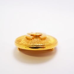 Chanel Brooch Coco Mark Circle GP Plated Gold Ladies