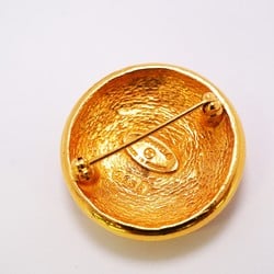 Chanel Brooch Coco Mark Circle GP Plated Gold Ladies