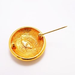 Chanel Brooch Coco Mark Circle GP Plated Gold Ladies