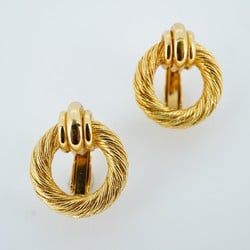 Christian Dior Earrings Circle GP Plated Gold Ladies