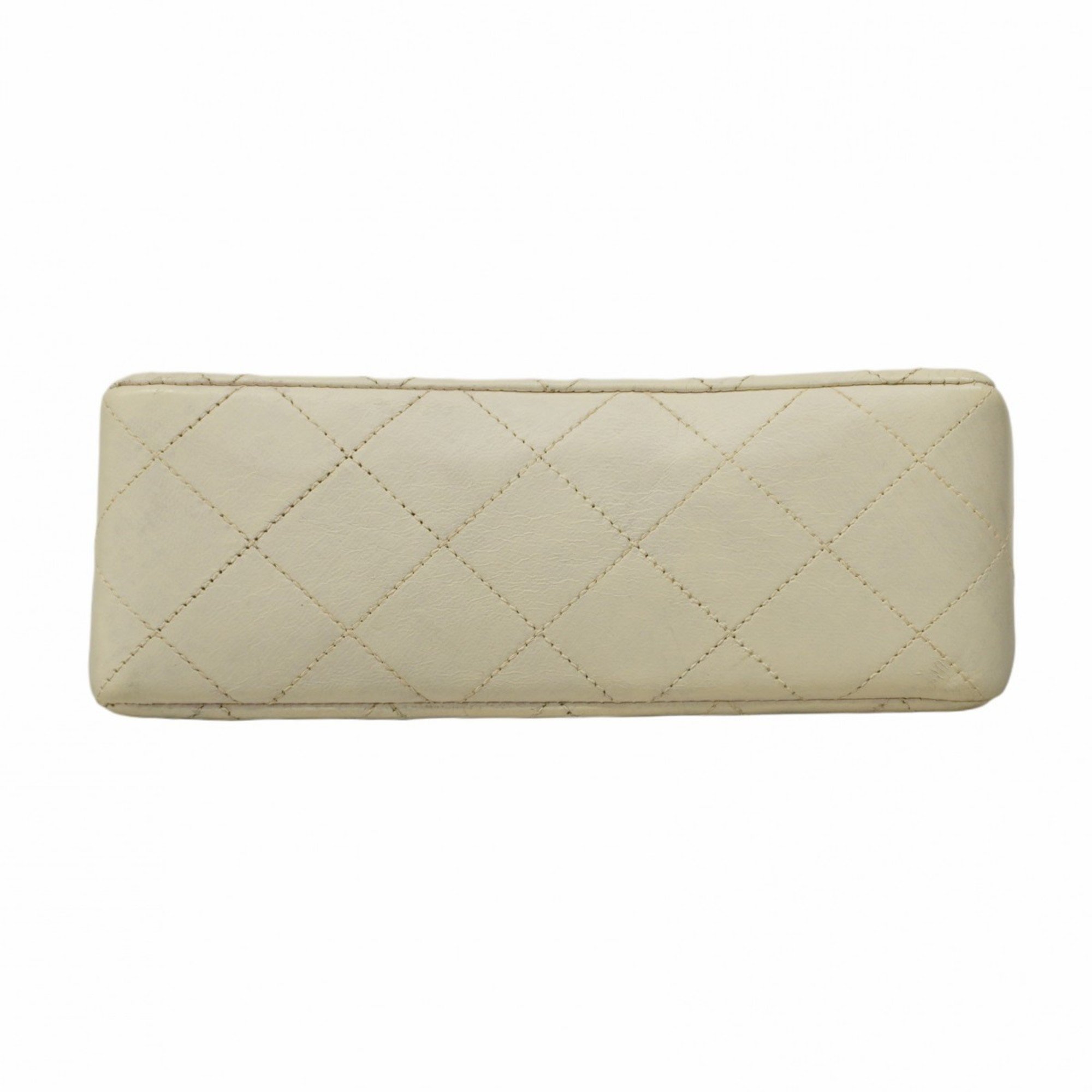 Chanel Shoulder Bag Matelasse Lambskin White Women's