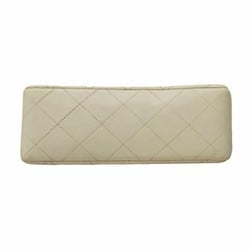 Chanel Shoulder Bag Matelasse Lambskin White Women's