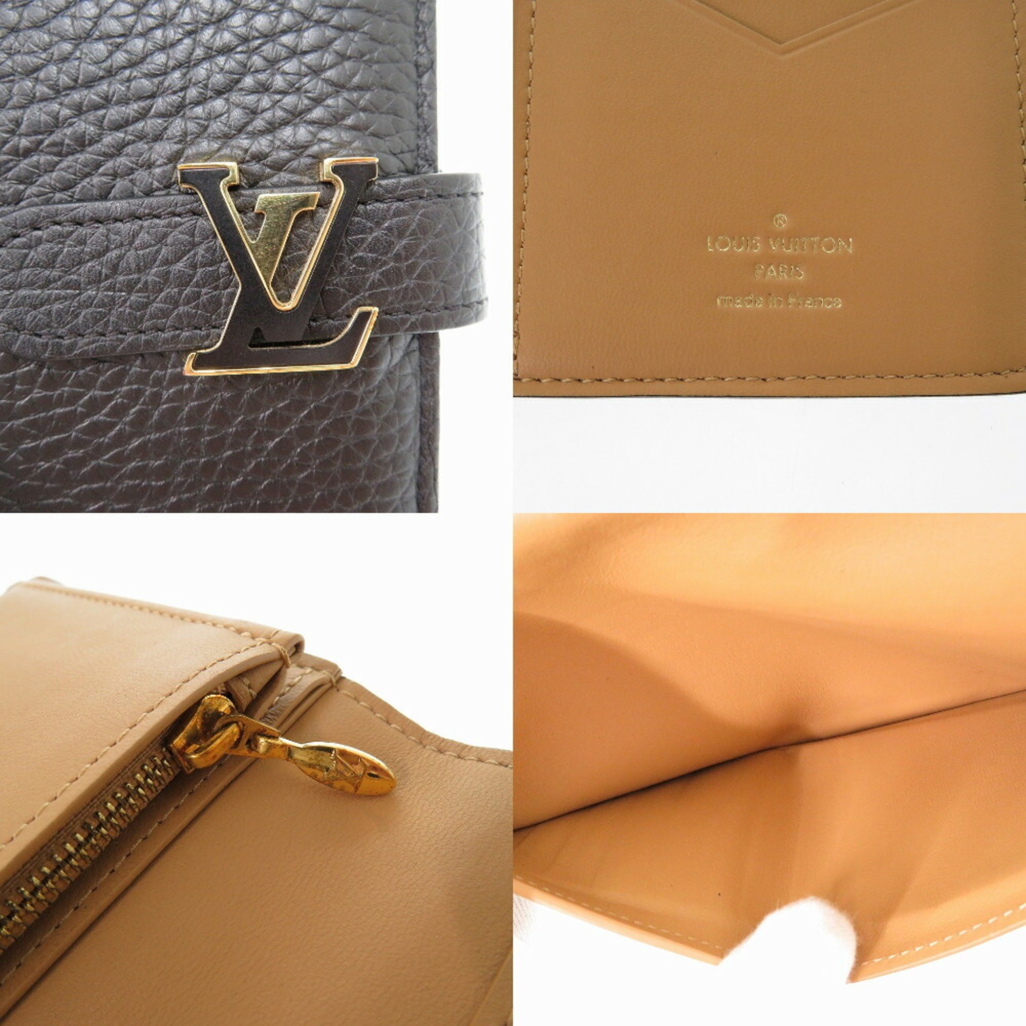 Louis Vuitton LV Vertical Wallet M81330 Taurillon Leather Long Black IC Tag 1104LOUIS VUITTON