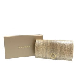 BVLGARI 288278 Karungskin Gold Metallic Long Wallet 1398BVLGARI