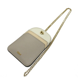 Chloé Chloe WALDEN Card Case Leather Beige 2073Chloe