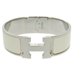 Hermes H motif click clack GM M engraved bracelet metal white/silver white 1154HERMES